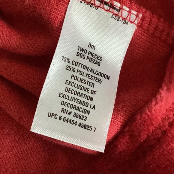 Vintage Tunic Velour Top Red Carter's Size 3 Months VNPLVC - Picture 5 of 16